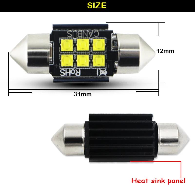 Ксеноновые белые 6SMD 1 25 &quot31 мм 578 576 DE3175 DE3021 DE3022 светодиодный лампы для салона