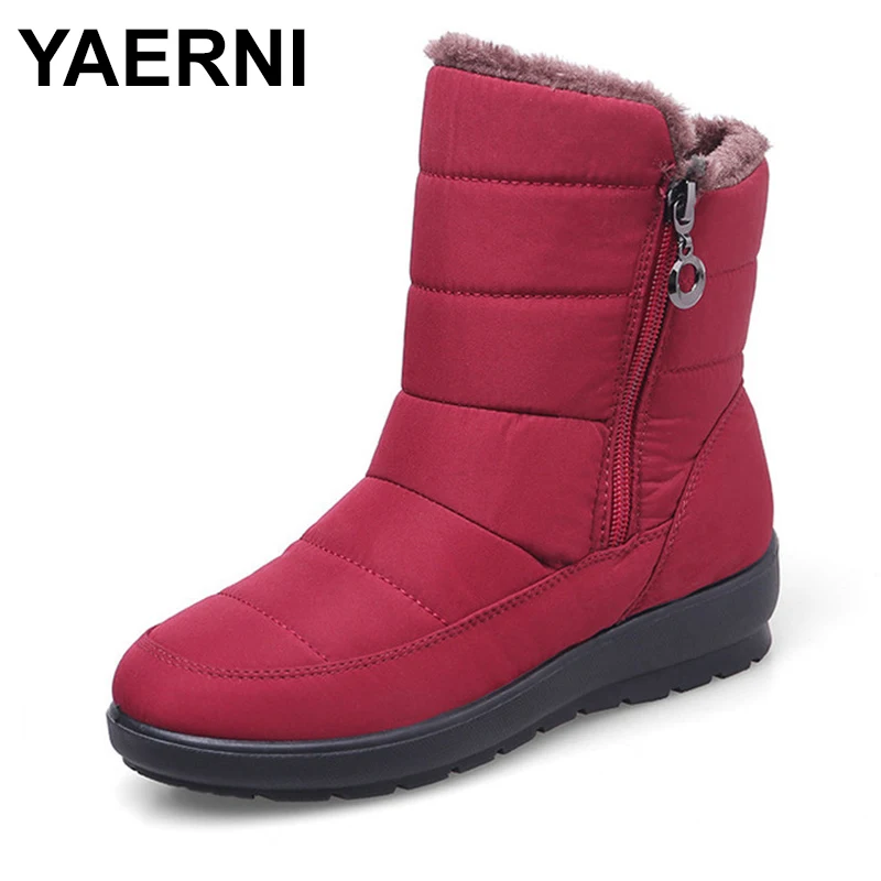 YAERNI/Новинка 2019 года Нескользящие Водонепроницаемые зимние ботинки Женская обувь