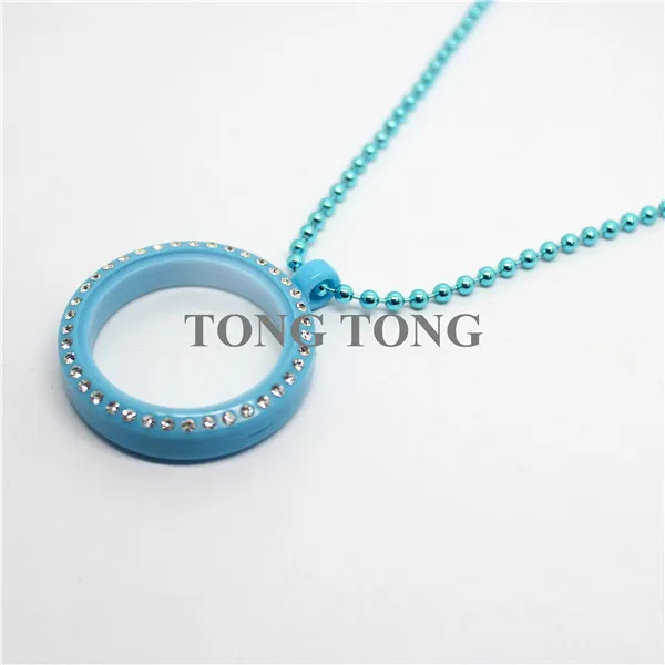 Акриловые плавающие медальон из чешских кристаллов с магнитным замком 30 мм живое