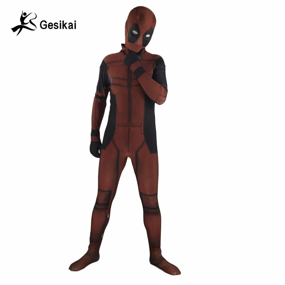 

24 Hrs Shipping Out Mens X-Force Deadpool Jumpsuits spandex Spandex Zentai Bodysuit Mens Halloween Cosplay Costumes 3D Style