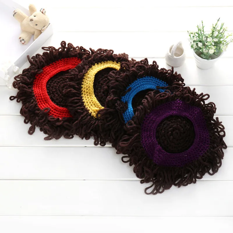 Зимняя детская ручная вязаная шапка для фотографа афро-мастер парик шляпа