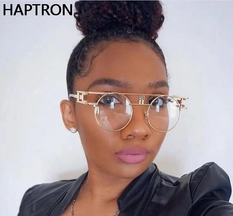 HAPTRON прозрачные Модные Золотые круглые очки в оправе для женщин винтажные стиле