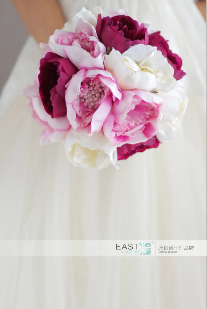 Новый простой стиль Свадебный розовый букет брошь пиона жемчужный свадебный