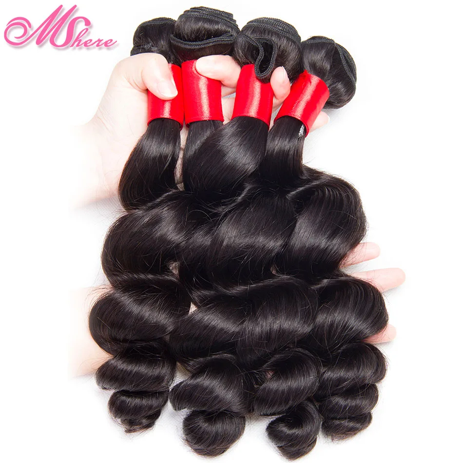 Mshere волосы перуанские свободные глубокая волна 1/3/4 пучки 100% не Remy 3 шт пакет
