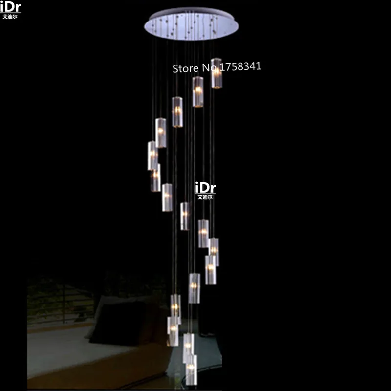 Длинная светодиодная люстра в современном минималистическом стиле с напольной