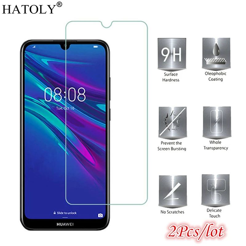 2 шт для huawei Y6, стекло Y7 Y9, закаленное стекло для huawei Y6, защита экрана, стекло для телефона huawei Y9 Prime