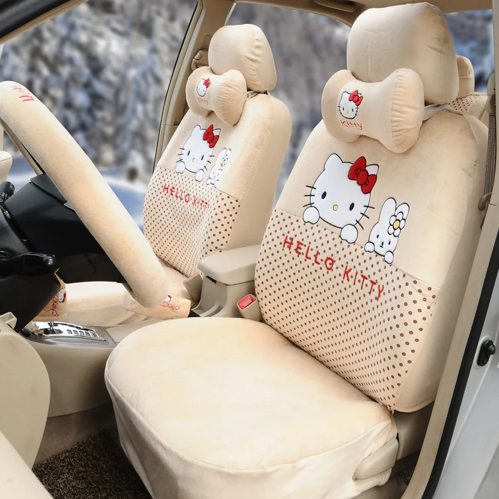 Женский модный универсальный чехол для сиденья с милым рисунком hello kitty для Volkswagen Sagitar POLO Yimai Bora Golf 7 и т. д