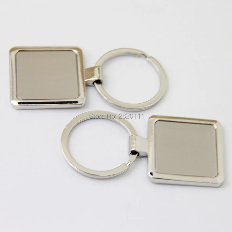 Wholesale-10Pcs пустая квадратная металлическая цепочка для ключей высокое качество