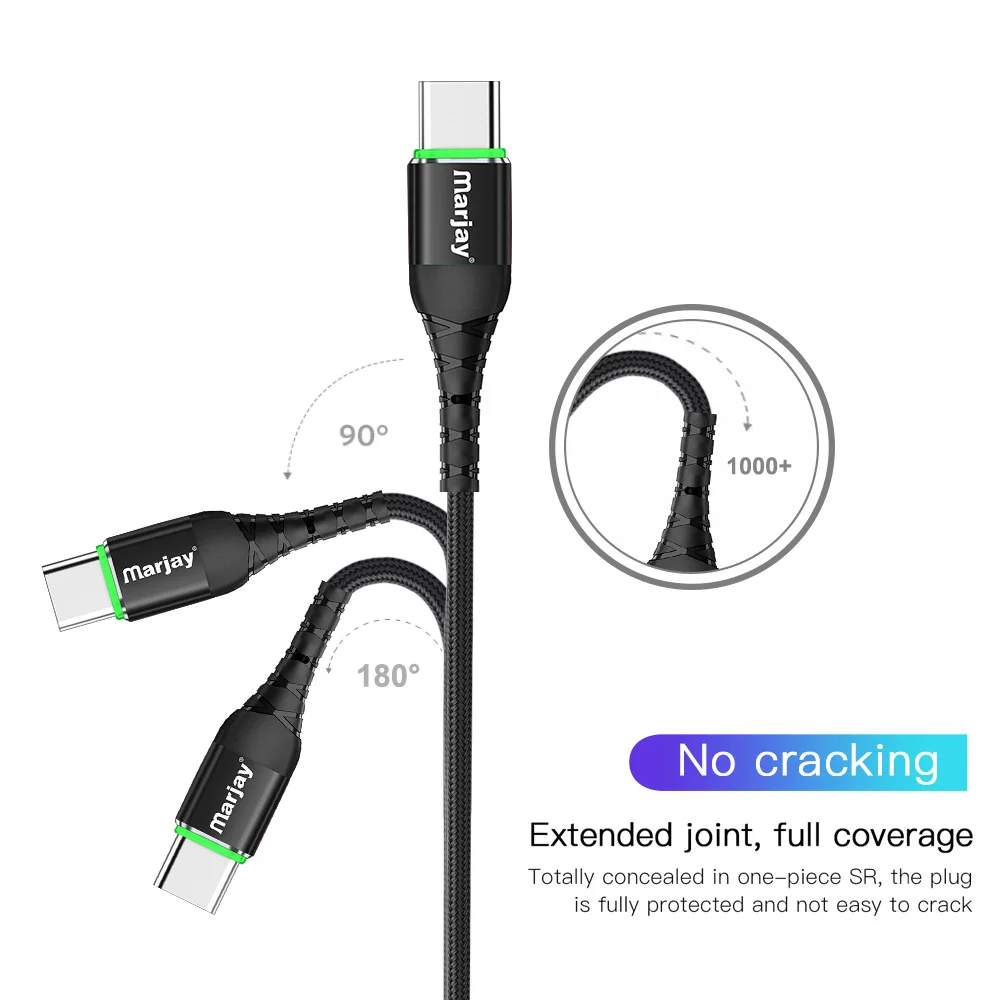 Реверсивный кабель Micro USB Type C Marjay 3A с быстрой зарядкой 3 0 для Samsung Xiaomi Huawei LG HTC Android