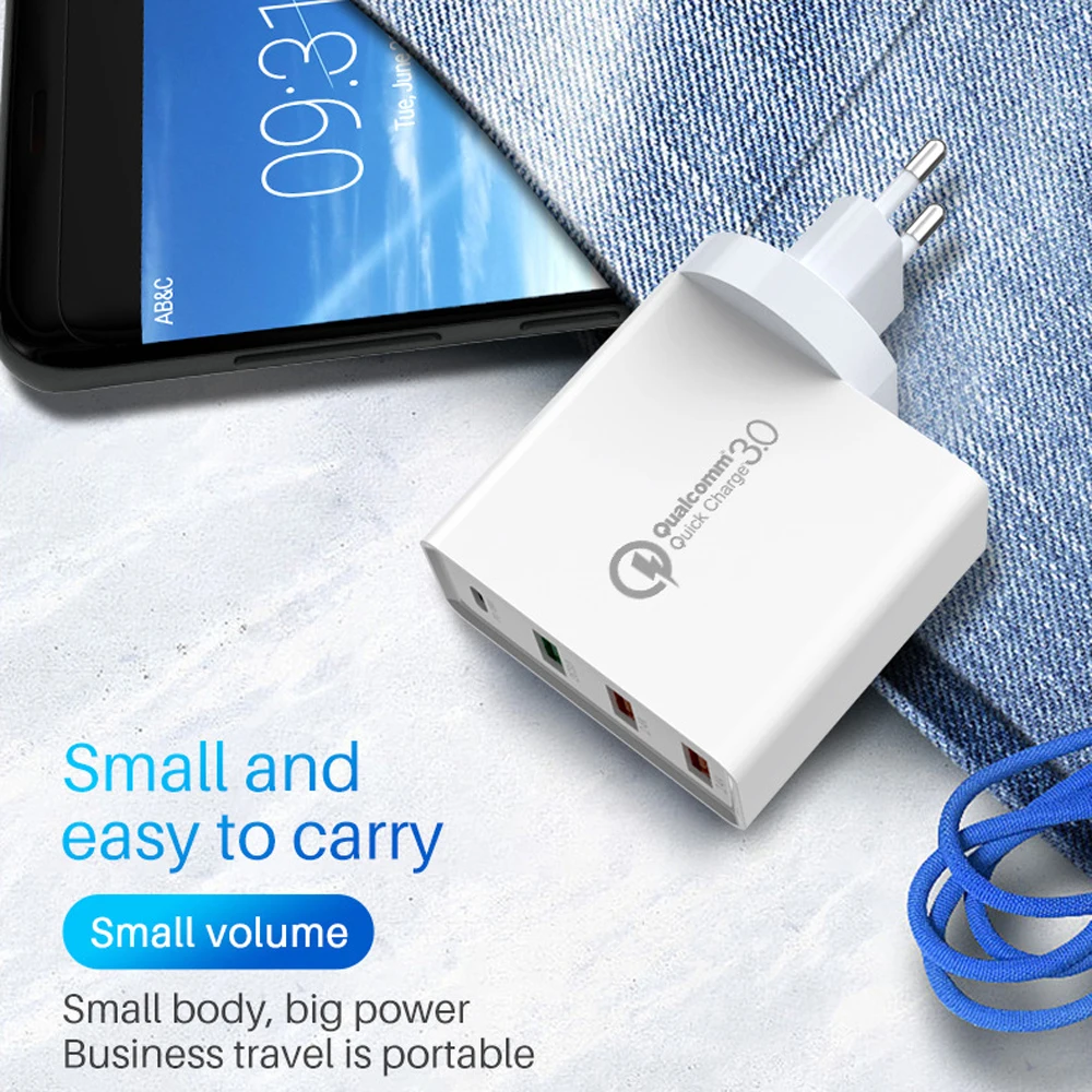 Быстрое настенное зарядное устройство USB-C QC 3 0 PD 18 Вт быстрая зарядка для Samsung S10 5G e