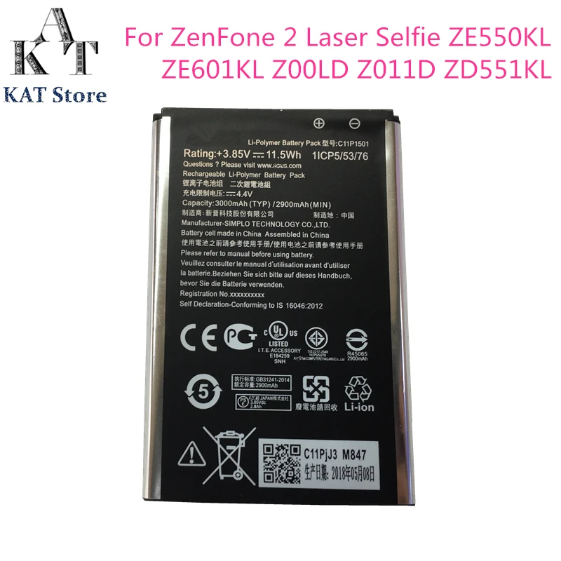 Аккумулятор для телефона ASUS ZenFone 2 Laser Selfie ZE550KL ZE601KL Z00LD Z011D ZD551KL аккумуляторные