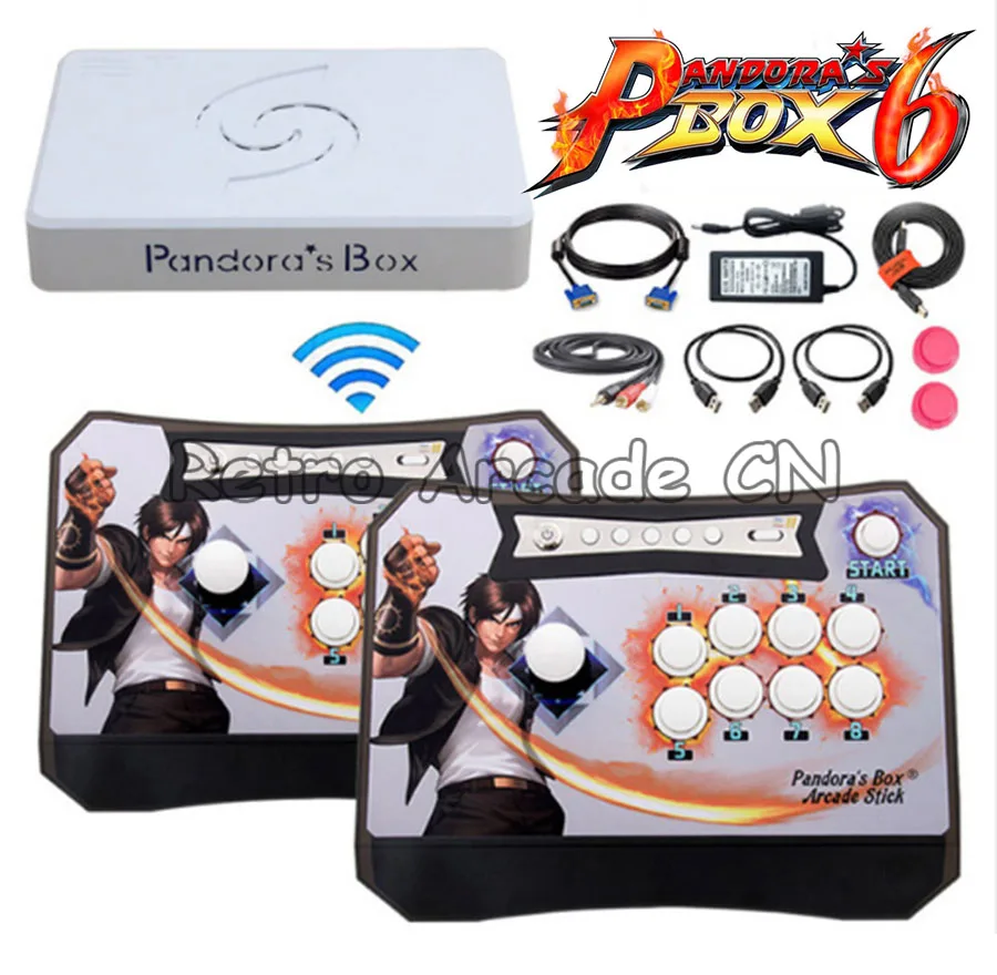 802 3D Pandora's Box 6 беспроводной джойстик для аркадных игр мини консоль Pandora Box 6 1300 в 1 MAME игровой контроллер 2 плеера для PS3 PC tv - Цвет: 802
