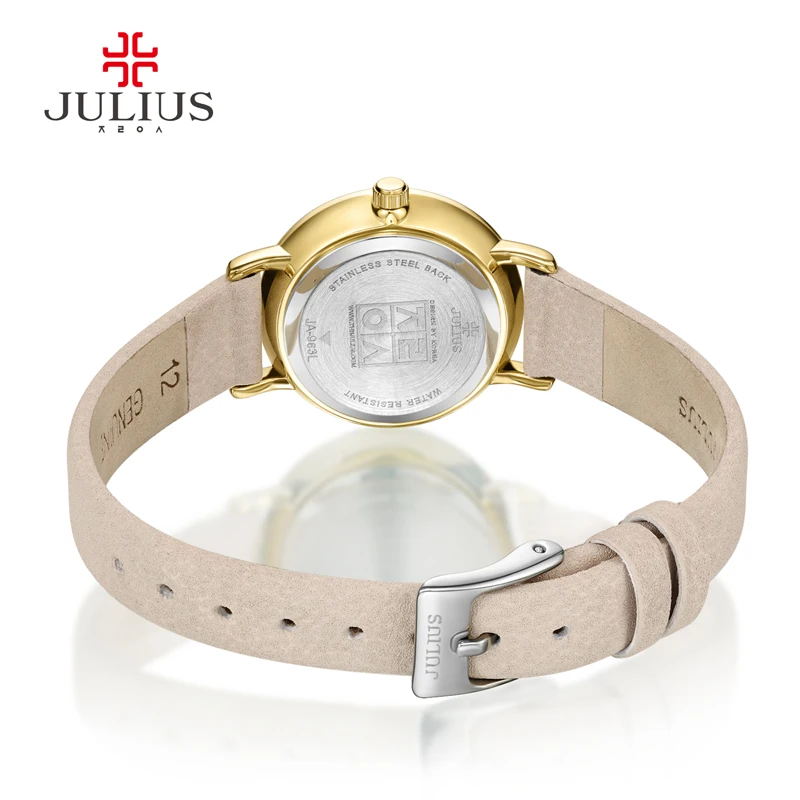 Новое поступление кварцевые часы Julius с тонким кожаным ремешком женские