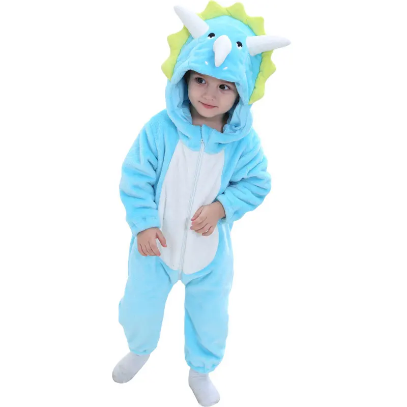 Triceratops Детский комбинезон; костюм с животными; Трицератопс; динозавр; комбинезон для маленьких мальчиков и девочек; зимняя одежда для младенцев; праздничный костюм кигурумис - Цвет: Triceratops
