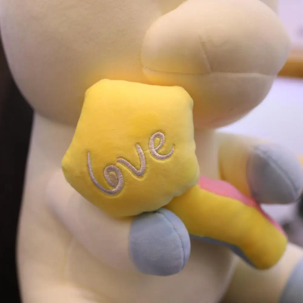 Детский Единорог сидящий розовый синий семейный Мягкие животные плюшевая