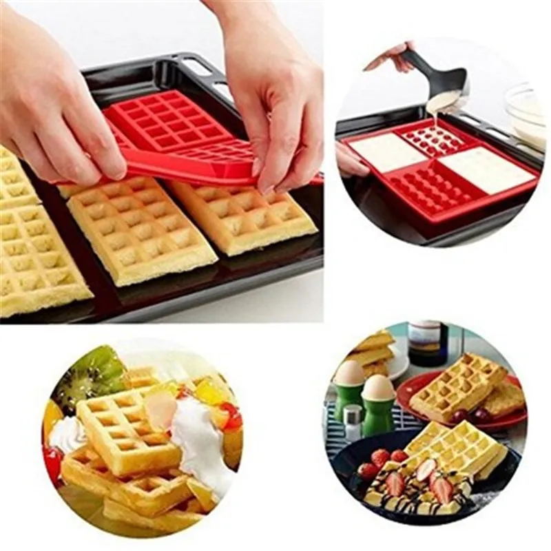 

High Quality Waffle Makers for Kids Silicone Cake Mould Waffle Mould Silicone Bakeware Set Nonstick Silicone Baking Mold Set