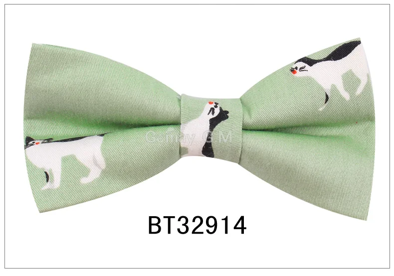 BT32914 Хлопковые мужские повседневные рубашки с животным галстуком-бабочкой, галстуки-бабочки для мужчин и женщин, галстуки-бабочки для взрослых с мультяшным принтом, галстуки-бабочки, свадебные галстуки-бабочки - Цвет: BT32914