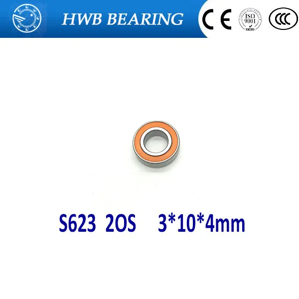

Free shipping S623 2OS 3X10X4mm S623 2RS CB ABEC7 LD 3x10x4 Stainless steel hybrid ceramic ball bearing fishing bearing