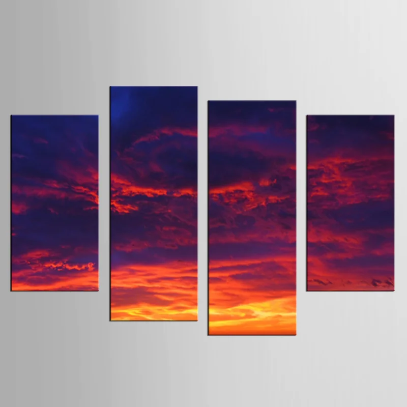 4 шт./компл. закат облака настенное искусство для украшения стен домашний Декор