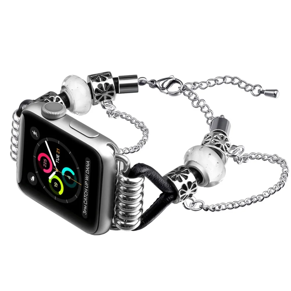 Ремешок для часов Apple Watch Series 4 38 42 мм браслет из натуральной кожи 3 2 1|Ремешки часов|