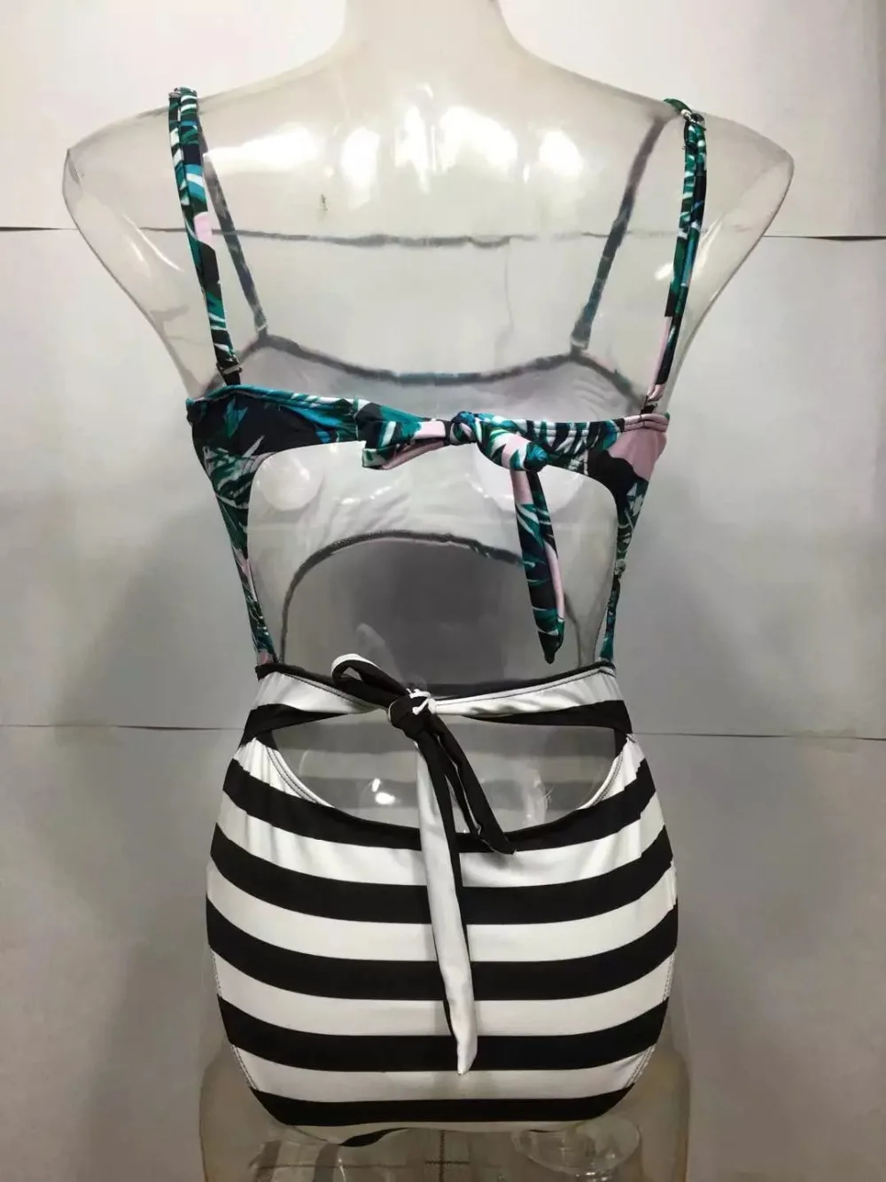 2017 Летний Новый комплект с растительным принтом полиэстер пуш-ап Цельный