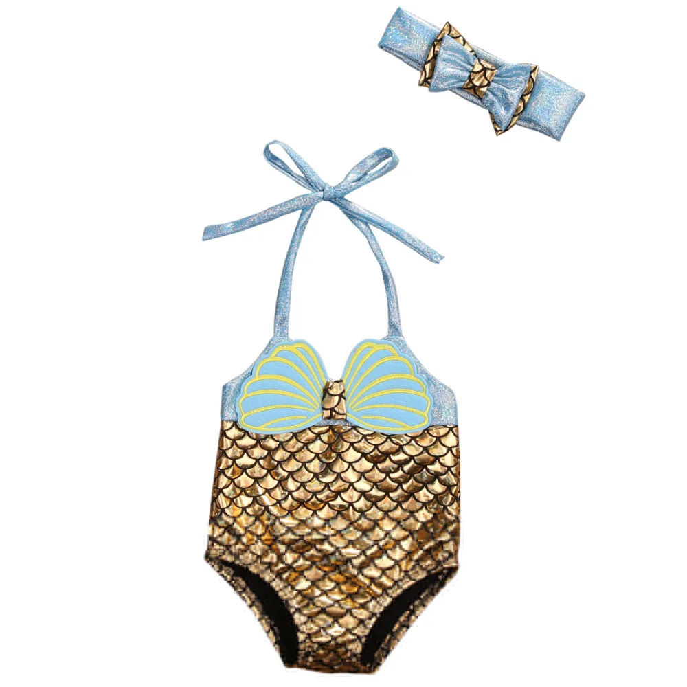 Очаровательный новый купальник бикини для маленьких девочек купальный костюм