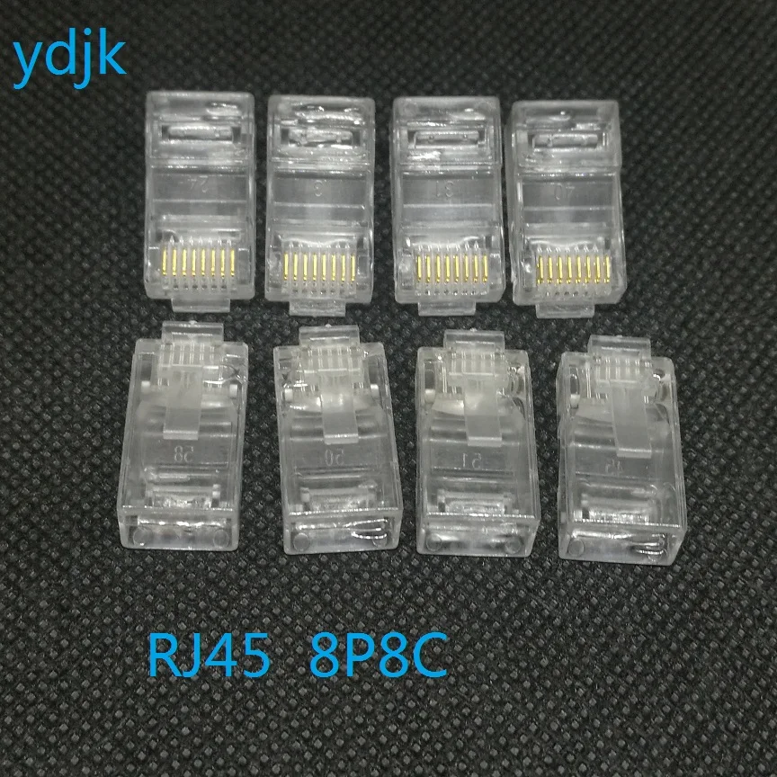 50шт/лот RJ45 8P8C Crystal Heads 8pin Ethernet -кабели модуль сетевой разъем сети