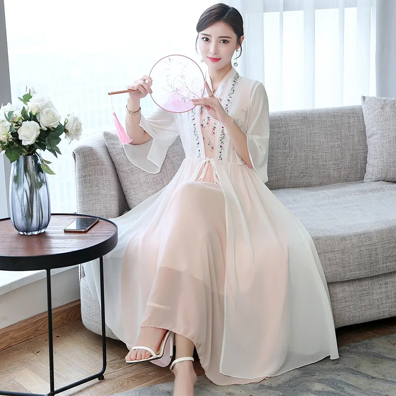 

Summer hanfu national dress ancient style women clothing embroidered clothes sets lady fairy cosplay costume