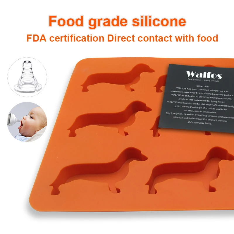 WALFOS креативный силиконовый Такса в форме щенка ледяной куб шоколадное печенье