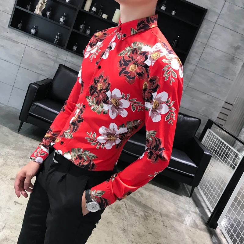 Британский стиль рубашка Для мужчин модные 2019 Осень Новый Slim Fit Мужчин's рубашки