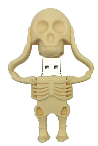 usb флэш-накопитель 128 ГБ, флеш-накопитель 32 ГБ, черный череп, скелет, флешка, 16 ГБ, 8 ГБ, 64 ГБ, usb 2,0, usb память, подарок на Рождество, Хэллоуин - Цвет: yellow
