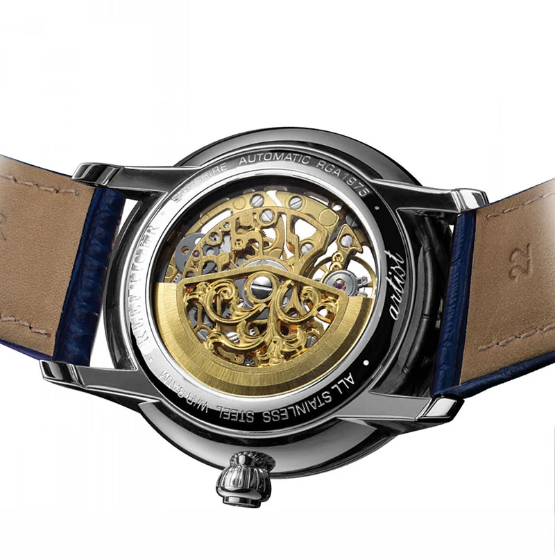 Риф Тигр Роскошные брендовые Дизайнерские мужские часы с скелетом Reloj Hombre