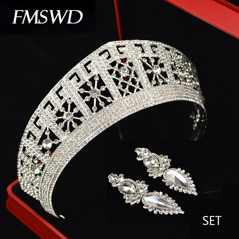 Свадебный головной убор золотые и серебряные серьги ручной работы с кристаллами