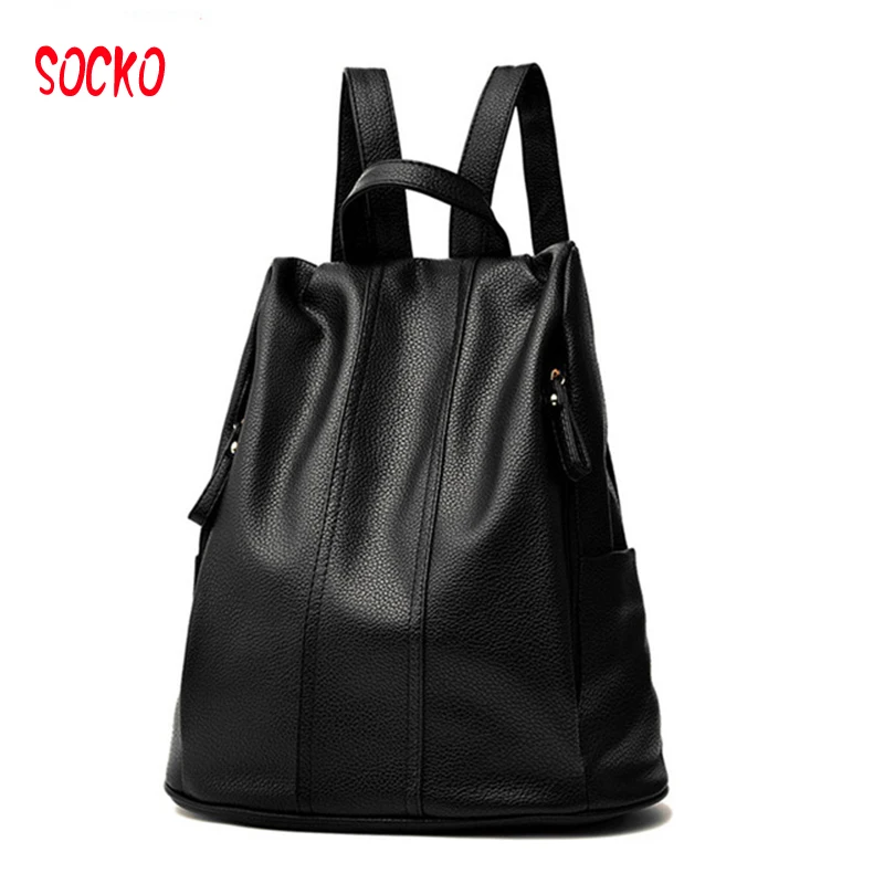

Fashion Women Backpack High Quality PU Leather School Bags For Teenagers Girls Top-handle Backpacks Travel Bag WN 34