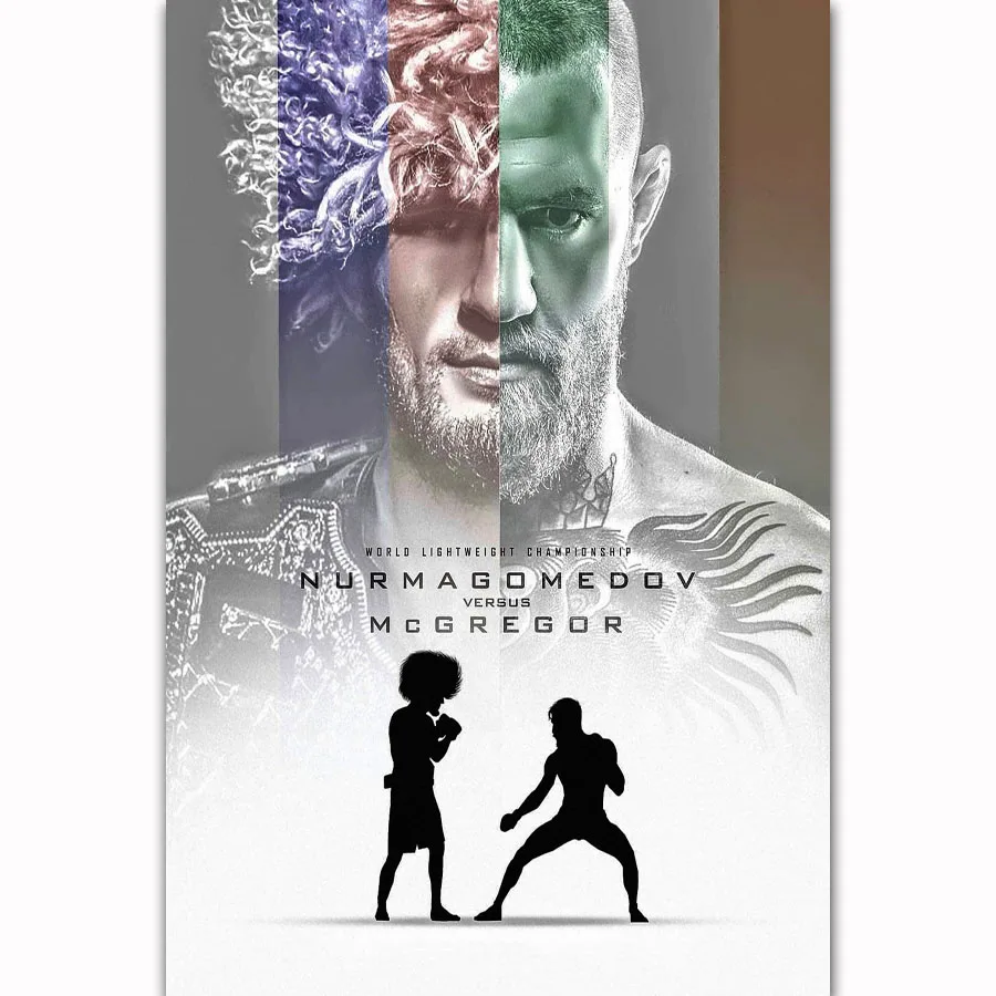 FX1440 Хабиб нурмагомедов против Конора Макгрегора Горячая UFC 229 борьба события плакат Искусство Шелковый светильник холст домашний декор с печатью - Цвет: Зеленый