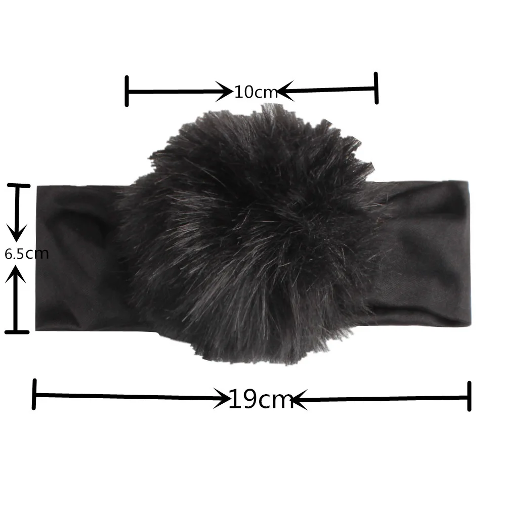 Newborn Photography Props Soft Faux Rabbit Fur Pom Headband Cute Winter Hairband Children Headwear For 0-6 Months Baby Girls | Детская
