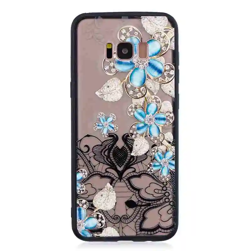 Для Samsung S8 edge 3D рельефный кружевной Цветочный чехол для телефона с бесплатными