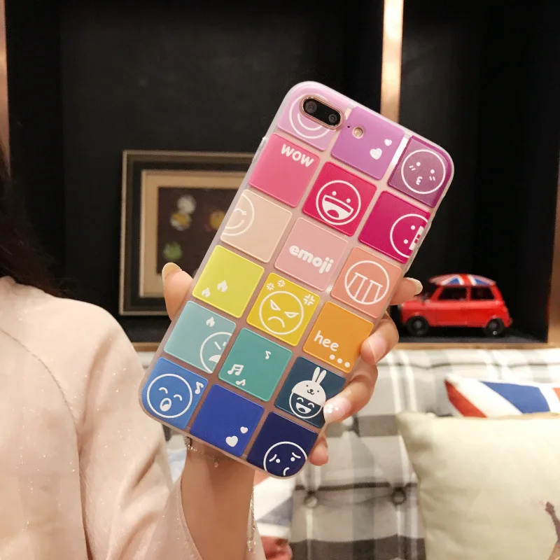 Многоцветный выражение сумка чехол для iPhone 6 6S 7 8 плюс Чехол 3D мультфильм улыбка