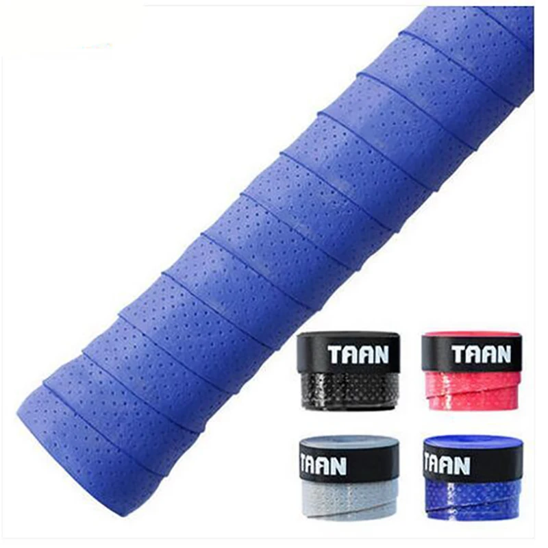 TAAN 60 шт./лот Липкий Overgrip 0,75 мм перфорировать Sweatband PU Теннисная ракетка Overgrip, ракетки для бадминтона ручка износостойкие TW-750