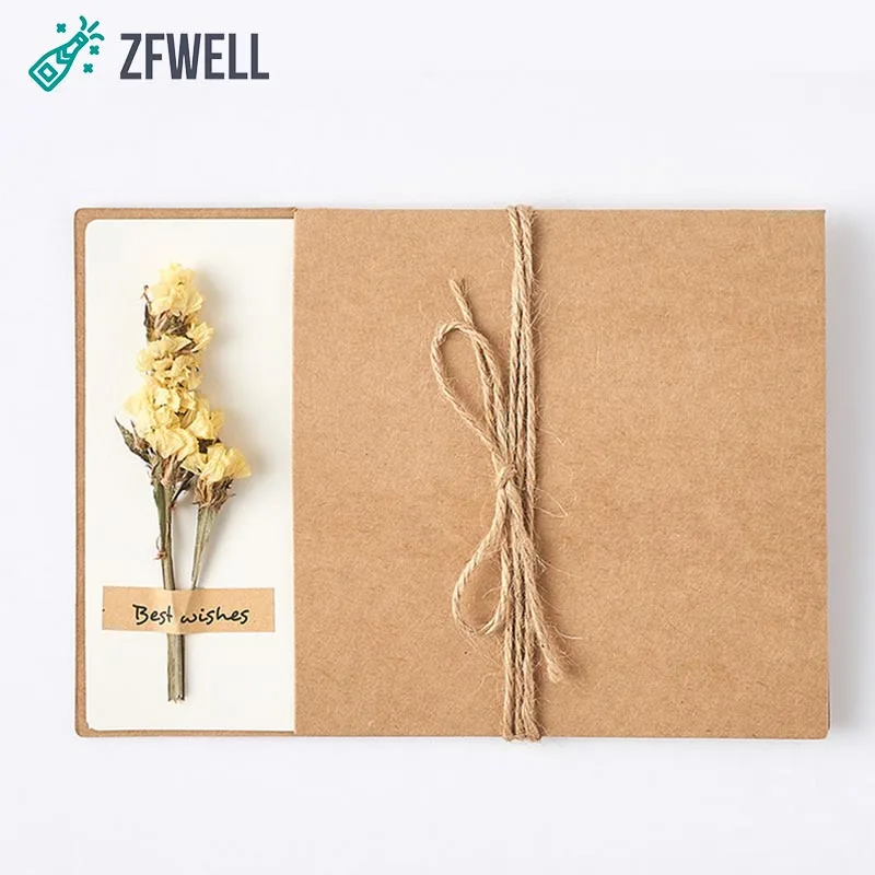 6 Zfwell 1 шт. оберточная бумага в винтажном стиле засушенные цветы поздравительная открытка «сделай сам» на день рождения, на свадьбу, на праздник, подарок поздравительная и пригласительная открытка supplies8 - Цвет: 6