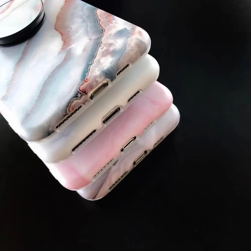 Модный силиконовый мягкий мраморный чехол для iphone 6 6S Plus X XS MAX XR