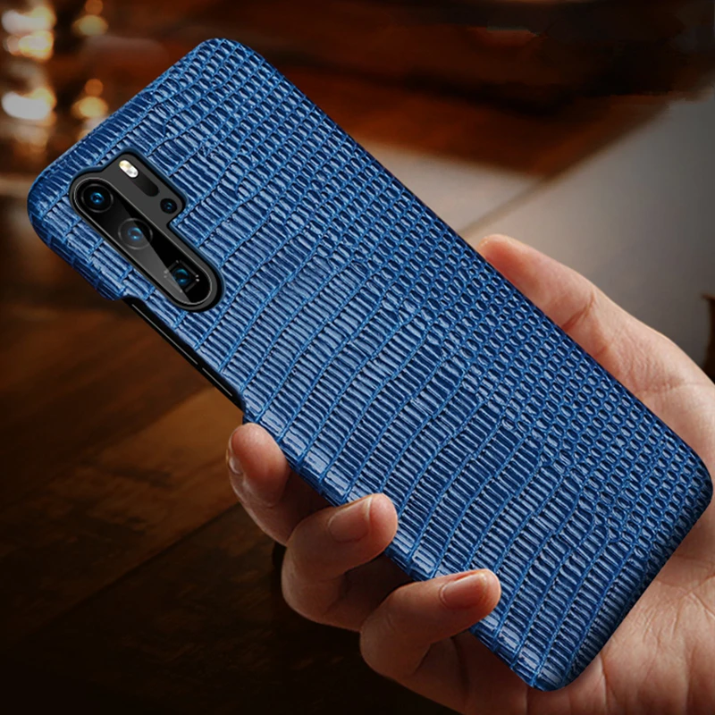P30 Pro Чехол Из Натуральной Кожи Ящерицы для Huawei P20 задняя крышка из натуральной