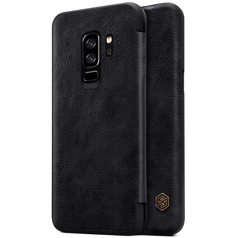 Черный Для samsung Galaxy S9 Plus чехол Nillkin Qin винтажный Флип кожаный чехол Деловой чехол для телефона для samsung S9 S8 Plus S7 Edge Coque - Цвет: Черный