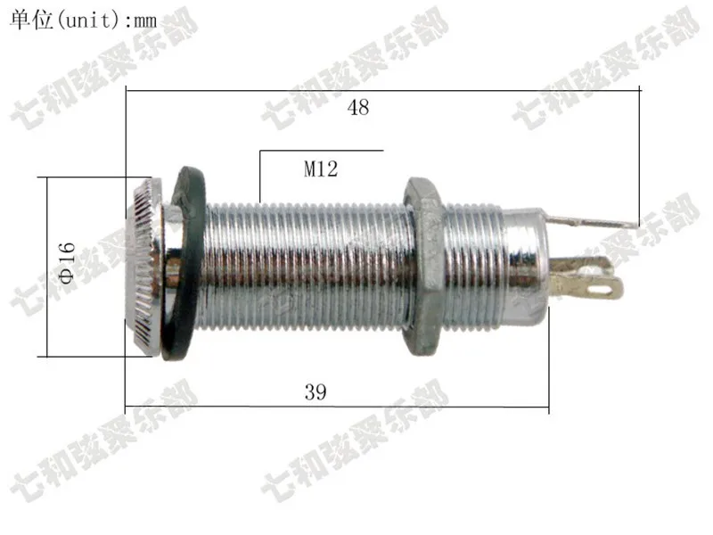 10 шт. хромированный цилиндр с резьбой для басов гнездо гитары 1/4 дюйма 6 35 мм|output
