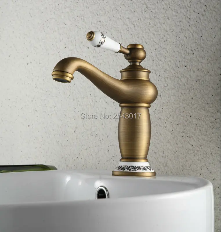 Высококачественный античный бронзовый смеситель для ванной комнаты раковины