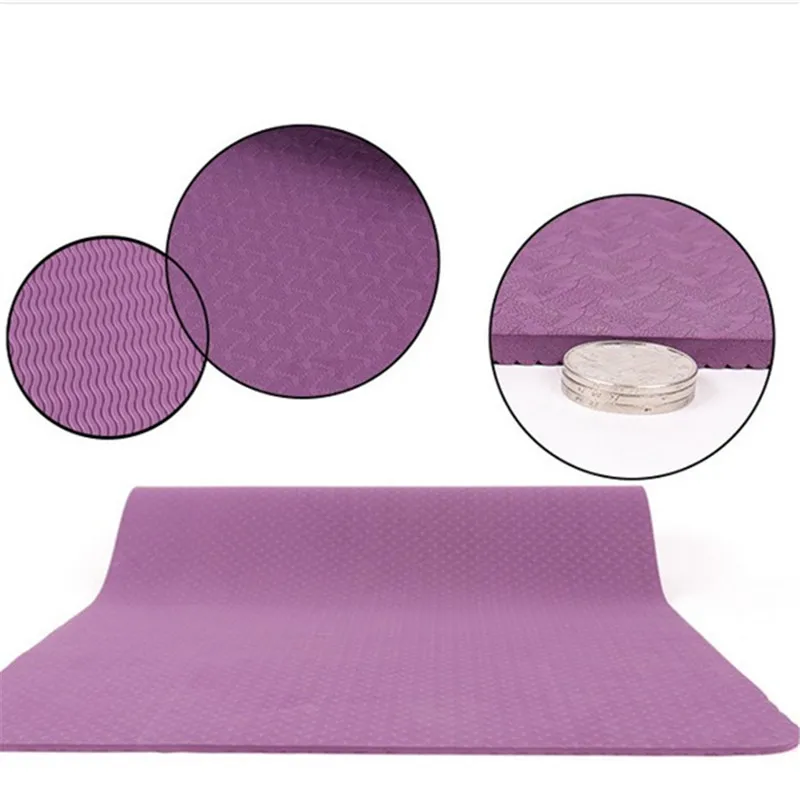Нескользящие коврики из термополиуретана для йоги 6 мм фитнеса пилатеса