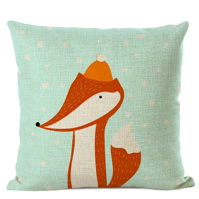 Милый мультяшный чехол для подушки с изображением животных интересный олень