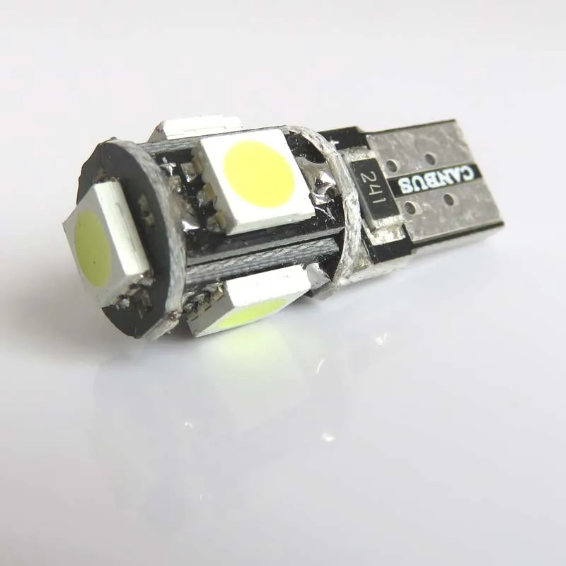 10x Canbus Error Free 5SMD 5050 LED W5W T10 194 168 2825 White Car Led Bulb For BMW Mercedes-Benz Land Rover European | Автомобили и