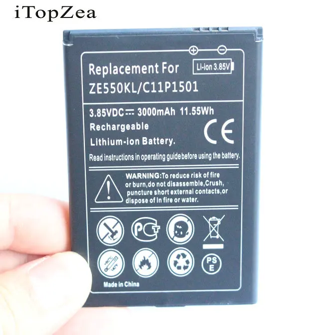 ITopzea 3000mAh / 11.55Wh C11P1501 сменный литий ионный аккумулятор для Asus Zenfone 2 Zenfone2 Laser ZE601KL Selfie