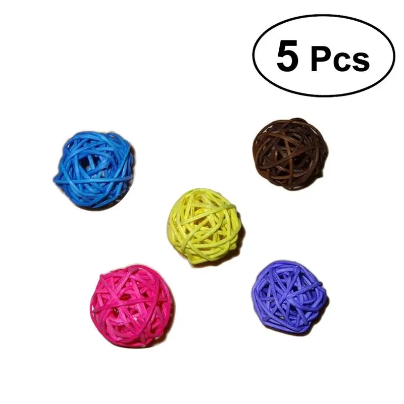 5pcs 3cm 15 шт плетеные Ротанговые шары Свадебные Рождественские Подвесные Украшения для вечеринки детские мобили 3 см 4 см 5 см(белый - Цвет: 5pcs 3cm